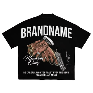 เสื้อยืดพิมพ์ลายคุณภาพสูงสำหรับผู้ชาย ขายดี ออกแบบลายพิมพ์ได้ตามต้องการ คอกลม แขนสั้น - Product Image 2