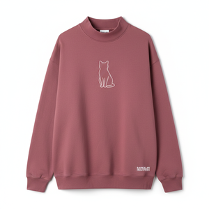 Luxury Mockneck Sweatshirt Women Oversized Cotton Blend Pullover Soft Warm Winter Streetwear Stylish Outfit Wear - Product Image 1