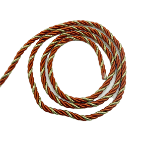 Cuerda Decorativa de 3 Hilos con Recubrimiento Metálico Trenzado Rojo y Dorado, de Lujo, Impermeable, Estilo Clásico, para Uso en Prendas - Product Image 4