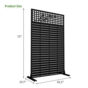 Divisorio Decorativo in Metallo Personalizzabile 183 cm (A) x 110 cm (L) per Interni/Esterni, Schermo Privacy per Balcone e Patio in Stile Artistico - Product Image 4
