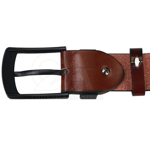 Nouvelles Ceintures Populaires en Cuir de Vachette pour Hommes, Ceintures en Cuir Fendu avec Boucles à Ardillon, Noires, Style Décontracté, Logo Personnalisable - Product Image 6