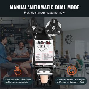 Macchina Sigillatrice Automatica per Bicchieri Alti 180 mm, 500-650 Bicchieri/Ora, Sigillatrice Elettrica per Tè con Bicchieri da 90/95 mm - Product Image 4