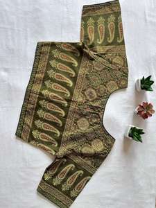 Designer Casual Wear Handcrafted Hand Block Designer Ajrakh Cotton <b>Readymade</b> Ready To Wear <b>Blouse</b> - Product Image 4