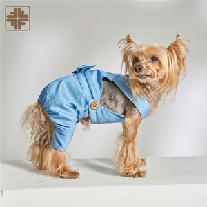 Salopette de vêtements pour chiens de compagnie bleu avec logo sans marque ODM OEM - Product Image 1