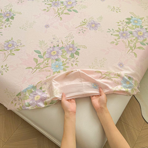 Sábanas Ajustables de Algodón a Cuadros, 300 Hilos, Transpirables, para Todas las Estaciones, Ropa de Cama para Adultos, Uso Doméstico, Duraderas, Lavables y Ecológicas - Product Image 2