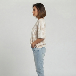 T-shirt surdimensionné personnalisé pour femme, délavé à l'acide, à épaules tombantes, style streetwear vintage, à manches courtes et col rond - Product Image 3