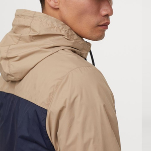 Men's Lightweight Nylon Sports Jacket Custom Windbreaker with waterproof Canvas Hood Color <b>Block</b> Design by Manufacturer - Product Image 2