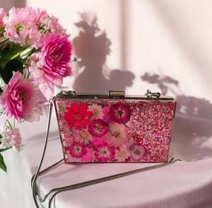 Resin Clutch <b>Bag</b> | Floral Evening <b>Bag</b> | Wedding Guest <b>Bag</b> | Glitter Clutch | Party Handbag | Statement <b>Bag</b> - Product Image 2