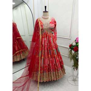 Conjuntos de diseñador para mujer Aliya-Vestido de fiesta cortado con Pent y Dupatta para ocasiones especiales - Product Image 3