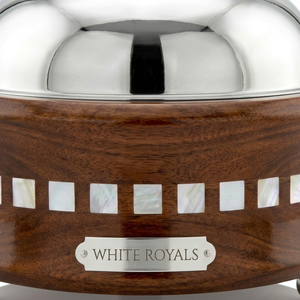 Imperial Heritage Ramadan Hotpot Set Luxury <b>Insulated</b> Durable Eco-Friendly Serving Chafing Dish Inlaid Wood Craftsmanship Chrome - Product Image 2