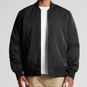 Chaqueta Acolchada Negra para Hombre, con Capucha, Cuello Alto, Cierre de Cremallera, Alta Visibilidad, Color Sólido, Poliéster/Algodón, Estilo Casual, Talla XS - Product Image 1