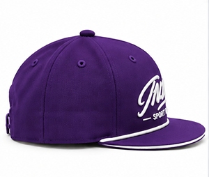 Casquette de baseball à visière plate style hip-hop, broderie 3D violette, sportswear, snapback - Product Image 5