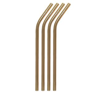 <b>Reusable</b> Copper Bent Beverage <b>Straw</b> Set Metal Drinking <b>Straws</b> for Cocktail Juice Smoothie and Restaurant Serving Use - Product Image 3