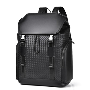 Mochila Antirrobo Minimalista de Cuero PU con Patrón de Diamantes, Resistente al Agua, 20-39L, Unisex, con Correas de Hombro y Cierre de Cremallera - Product Image 1
