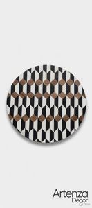 Artenza Decor Round Resin Inlay Wood Cutting <b>Board</b> Geometric Pattern Medium Thickness Chopping Block Kitchen Decor - Product Image 3