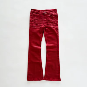 Jean Salati sur mesure pour homme, coupe droite, taille mi-haute, style urbain, en denim délavé vintage - Product Image 6