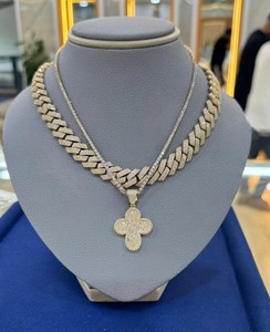 Pendentif Croix Hip Hop en Argent Sterling 925 avec Diamants Moissanite VVS Personnalisés, Haute Qualité, Prix de Gros, Fabrication - Product Image 1