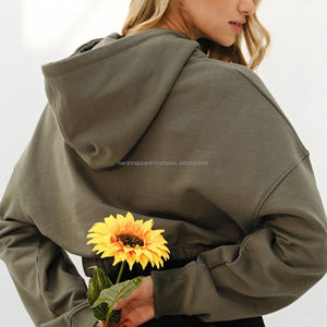 Nardon Apparel Luxury <b>Women's</b> Zippered <b>With</b> Hoodie Double <b>Pockets</b> Design <b>Cardigan</b> High Quality Solid Color Knitted - Product Image 2