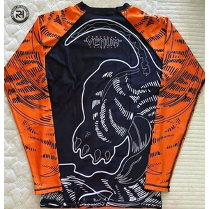 Rashguard Deportivo Negro para Hombre, Diseño de Última Moda, con Logotipo Personalizado, Mangas Largas y Transpirable, Rashguards Personalizados para MMA - Product Image 3