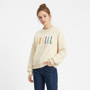 Wholesale High Quality 360 GSM Cotton Heavyweight Crewneck Custom <b>Rainbow</b> Embroidered Drop Shoulder Unisex Streetwear Sweatshirt - Product Image 4