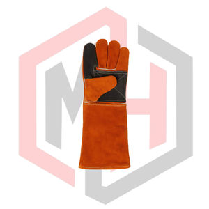 Gants de soudage en cuir croûte, double paume renforcée, doigts anti-vibration, antidérapants, résistants aux déchirures pour soudage TIG/MIG/Stick - Product Image 2