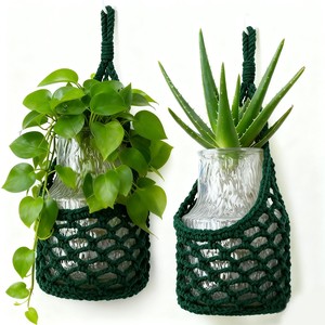 Handcrafted Mango Wood Macram-Style Hanging <b>Planter</b> Holder - Wholesale - Product Image 2