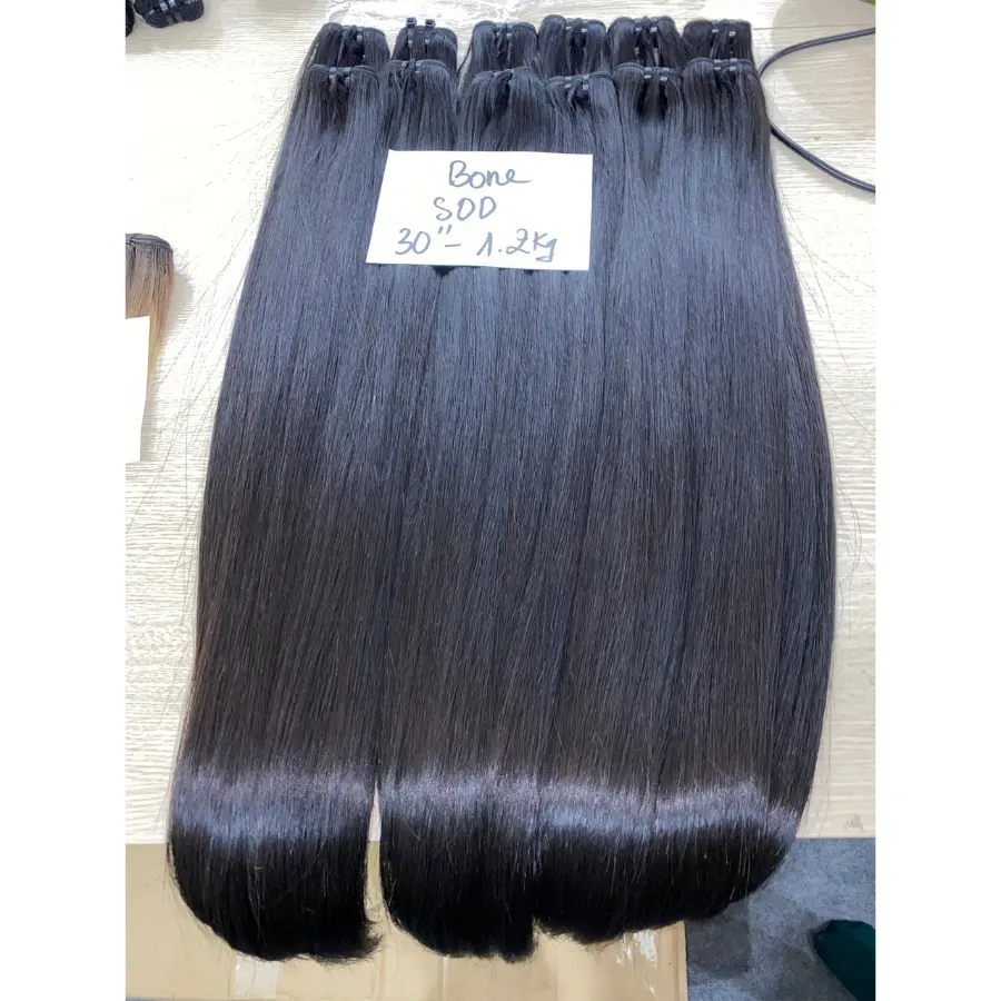 Großhandel Fabrik super glänzend knochengerade eindrucksvolle Farbe beste Qualität Haarverlängerungen Vietnam Asien Haar, Tresemme machen Wellen