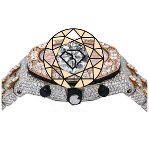 Men Lab Diamond Iced Fully <b>Set</b> Stainless Steel Quartz <b>Square</b> Case 46mm Push Button Hidden Clasp Luxury Wrist Watch - Product Image 3