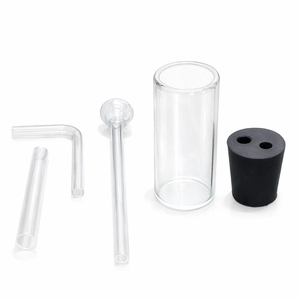 Bouteille de lavage de gaz en verre borosilicate 3.3 Drechsel G027-00-00-Z, bulleur de gaz de laboratoire avec bouchon à 2 trous - Product Image 4