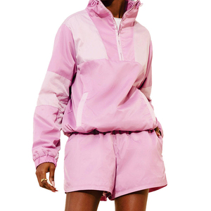 Custom High Quality Casual Breathable <b>Windbreaker</b> Shorts Set For <b>Women</b> New Style <b>Women</b> Nylon <b>Windbreaker</b> Shorts Set - Product Image 4