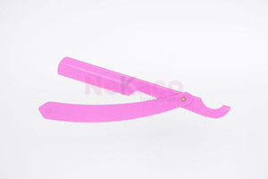 Orange Stainless Steel Folding <b>Straight</b> Razor Manual Barber Shaving Tool - Product Image 3