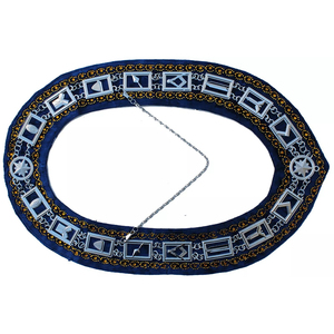 Collar Masónico de 32 Grados del Rito Escocés con Cadena Dorada, Collar de Cadena de Tela de Alta Calidad con Reverso Negro y Cierre Metálico Rápido - Product Image 2