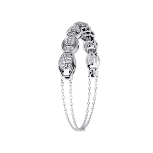 สร้อยข้อมือทองคำแท้ 18K ดีไซน์เรขาคณิต ชุบโรเดียม ประดับเพชร สำหรับสวมใส่ทุกวัน เครื่องประดับผู้หญิง รับรองโดย GIA - Product Image 3