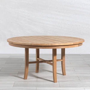 Mesa de Comedor Redonda de Teca Sólida, Ecológica y Duradera, Diseño Moderno, Muebles Comerciales para Hostelería, Exportación al por Mayor - Product Image 5