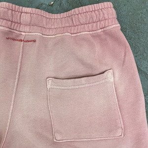 Shorts de survêtement unisexe taille mi-haute en toile de coton délavée à l'acide, personnalisables avec votre propre design et poche latérale, pour hommes, fourniture OEM - Product Image 4