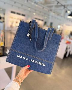 Custom Print Cotton Denim Tote <b>Bag</b> <b>Large</b> Capacity Jean Fabric Shoulder Handbag For Women Daily Shopping <b>Beach</b> Travel Use - Product Image 4