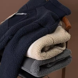 Winter Men's Casual Eco-Friendly <b>Fleece</b> <b>Jacket</b> <b>with</b> Patchwork Pockets Sherpa <b>Lining</b> Hooded Zip Closure Factory Customized - Product Image 5