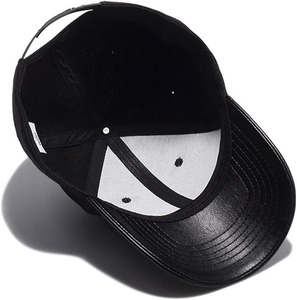 Leather 2025 Men's and women Baseball <b>Cap</b> Outdoor Baseball Snapback <b>Blank</b> Hats Solid Black Leather Classic <b>Caps</b> - Product Image 3