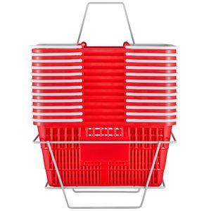 Set di 12 Cesti per la Spesa in Acciaio Resistente da 21L con Manico e Supporto, 16.5 X 11.8 X 8.27 Pollici, Cesto Portatile per la Spesa - Product Image 1