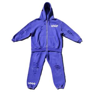 Unisex Teal Tracksuit Set Hooded Zipper Sweatshirt And Drawstring <b>Pants</b> Solid Color Full Sleeve Casual Autumn Wear - Product Image 3
