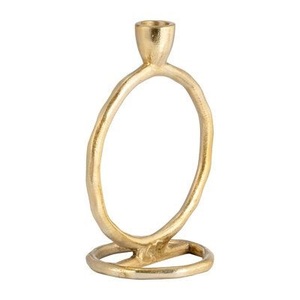 Wholesale Cast Aluminum Gold Ring Candle Stand Textured <b>Tree</b> <b>Branch</b> Single Head Pillar Candle Holder with Glass Shield for Decor - Product Image 4
