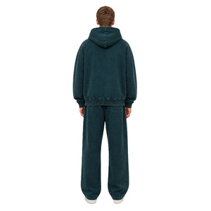 Ensembles de sweats à capuche zippés en molleton de coton épais, style vintage High Street, délavés à l'acide, pour hommes, vente en gros, streetwear oversize personnalisé - Product Image 4