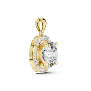 Colgante de Diamante Redondo Cultivado en Laboratorio en Oro Blanco de 18K para Compromiso |   Diamante Cultivado Nuevo - Product Image 5