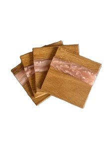 Handmade Multi Color Resin and Wooden Coasters Table Coasters for Hot and Cold Drinks Crafted Designs Resin Coasters - Product Image 3