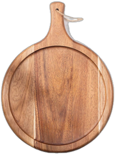 Planche à découper en bois d'acacia occidental avec poignée, planche à pizza, 100% écologique - Product Image 6