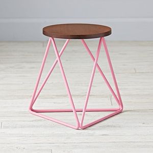 Wholesale Price Wooden Top Metal Base <b>Stool</b> Modern Minimal Round Seat Accent Chair For Home Cafe Decor Use - Product Image 6