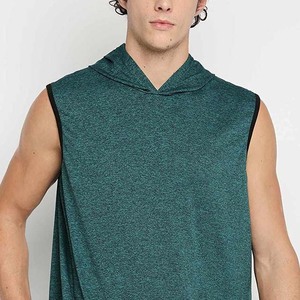 <b>Men's</b> Sleeveless Hooded Tank Top Solid Color Knitted Breathable Regular Fit Summer Casual Wear - Product Image 3