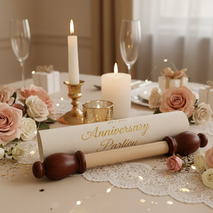 Ensemble de tiges de défilement en bois faites à la main avec embouts en bois de rose | Bâtons décoratifs pour invitations enroulées pour événements et messages d'occasions spéciales - Product Image 2