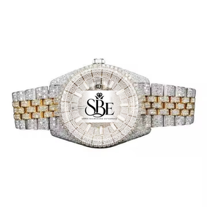Reloj de Diamantes de Estilo Empresarial Simple y Elegante de Acero Inoxidable con Caja Cuadrada de Moissanita para Hombre, Resistente al Agua, al Mejor Precio - Product Image 1