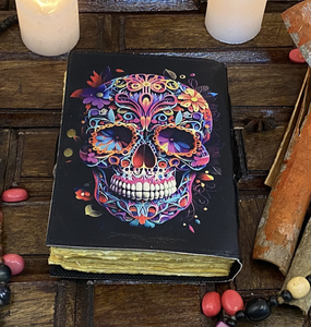 Leather Hardcover Vintage Journal <b>Book</b> Spell <b>Gift</b> Halloween Grimoire Printed Tarot Notebook Saddle Stitching Gothic Promotion - Product Image 2